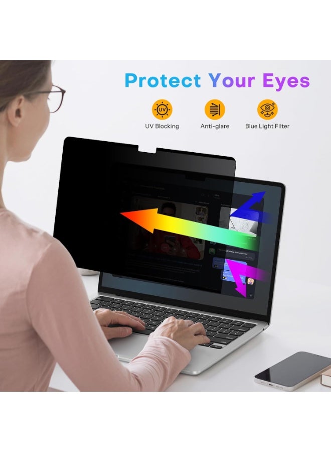 Privacy Screen for Macbook Air 13.6/13 Inch (2022-2025, M2, M3, M4), Matte Anti Glare Blue Light Protector Private Security Filter for 13.6 inch Mac Laptop Computer - Image 2